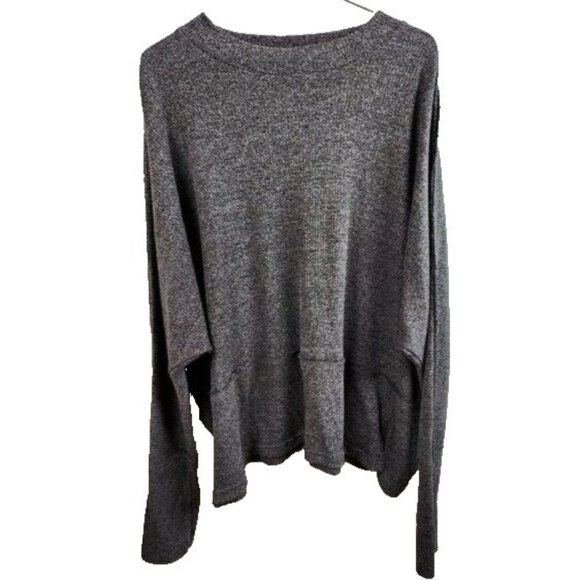Suzanne Betro Womens BOHO Tunic Top Size 2X Gray Long Sleeve Minimalist Casual - Picture 1 of 10